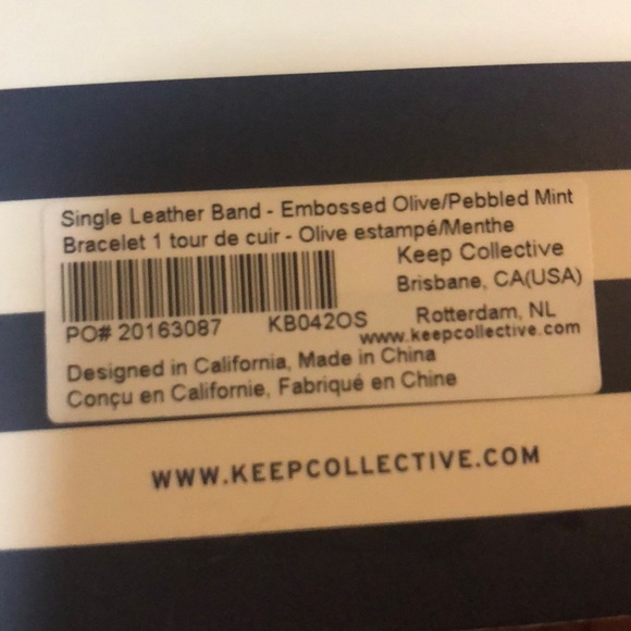 Single leather band embossed olive/pebble mint nip - Picture 2 of 4